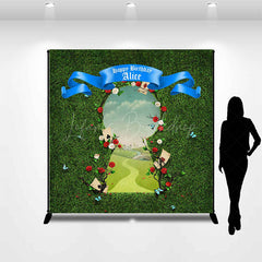 Lofaris Greenery Field Custom Name Happy Birthday Backdrop