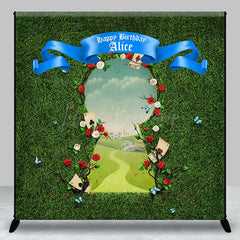 Lofaris Greenery Field Custom Name Happy Birthday Backdrop