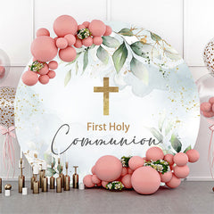 Lofaris Greenery First Holy Communion Round Baptism Backdrop