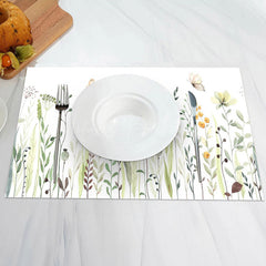 Lofaris Greenery Floral Leaves Spring Set Of 4 Placemats