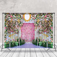 Lofaris Greenery Floral Mirror Valentines Day Photo Backdrop