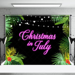 Lofaris Greenery Floral Pink Neon Christmas In July Backdrop