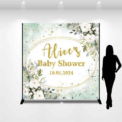 Lofaris Greenery Glitter Floral Custom Baby Shower Backdrop