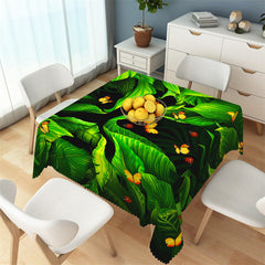 Lofaris Greenery Monstera Butterfly Rectangle Tablecloth