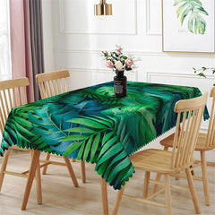 Lofaris Greenery Monstera Patterns Rectangle Tablecloth