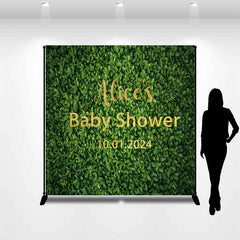 Lofaris Greenery Personalized Text Baby Shower Backdrop