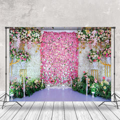 Lofaris Greenery Pink Floral Valentines Day Photo Backdrop