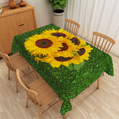 Lofaris Greenery Sunflowers Patterns Camping Tablecloch