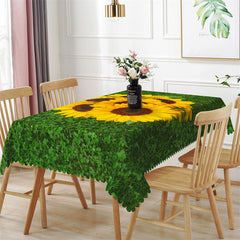 Lofaris Greenery Sunflowers Patterns Camping Tablecloch