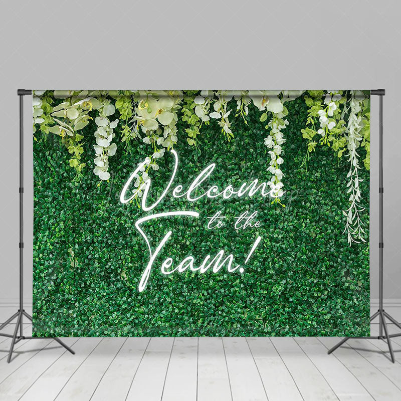 Lofaris Greenery Welcome To The Team Emplpoyee Party Backdrop