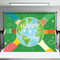 Lofaris Greeny Blue Cute Happy Earth Day Party Backdrop