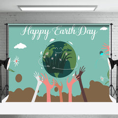 Lofaris Greeny Kids Planting Happy Earth Day Party Backdrop