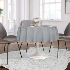 Lofaris Grey 290 GSM Waterproof Polyester Round Tablecloth