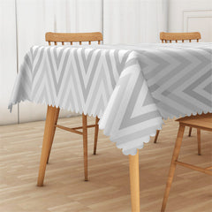 Lofaris Grey Abstract Ripple Pattern Rectangle Tablecloth