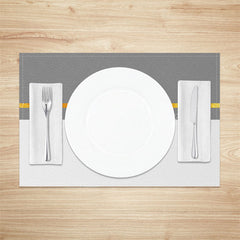 Lofaris Grey And White Golden Line Dinner Set Of 4 Placemats