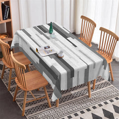 Lofaris Grey Black Marble White Rectangle Tablecloth