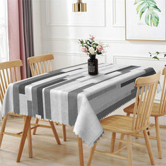 Lofaris Grey Black Marble White Rectangle Tablecloth