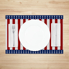 Lofaris Grey Blue Red Independence Day Set Of 4 Placemats