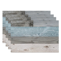 Lofaris Grey Blue Wooden Textured Wall Set Of 4 Placemats