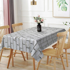 Lofaris Grey Brick Pattern Decorative Rectangle Tablecloth