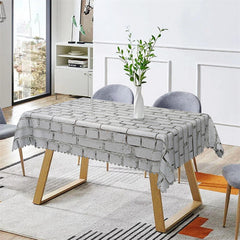 Lofaris Grey Brick Pattern Decorative Rectangle Tablecloth