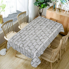 Lofaris Grey Brick Pattern Decorative Rectangle Tablecloth