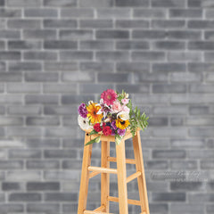 Lofaris Grey Brick Wall Texture Photography Studio Backdrop