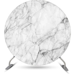 Lofaris Grey Marble Texture Simple Round Birthday Backdrop