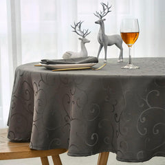 Lofaris Grey Round Luxury Premium Polyester Table Cover