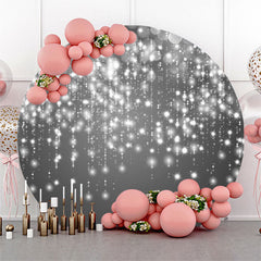 Lofaris Grey Shine String Circle Birthday Backdrop Cover