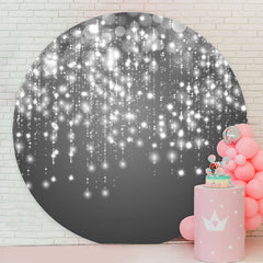 Lofaris Grey Shine String Circle Birthday Backdrop Cover