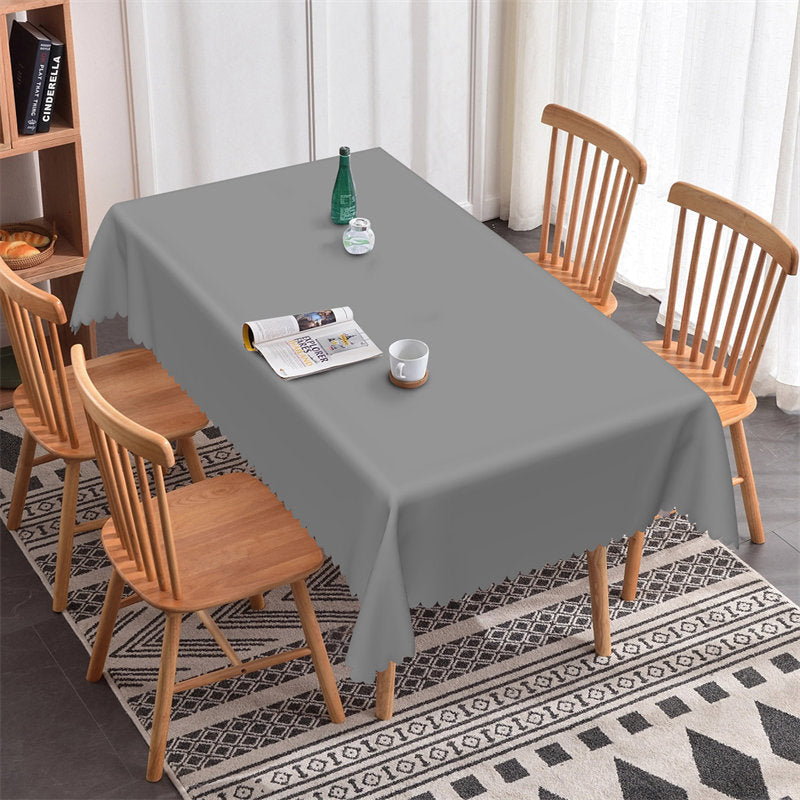 Lofaris Grey Soild Color Rectangle Tablecloth Coffee Party