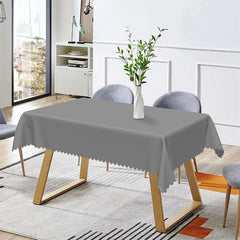 Lofaris Grey Soild Color Rectangle Tablecloth Coffee Party