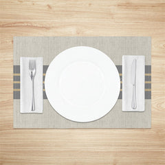 Lofaris Grey Splice Brown Lines Dinner Set Of 4 Placemats