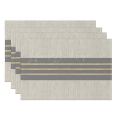 Lofaris Grey Splice Brown Lines Dinner Set Of 4 Placemats