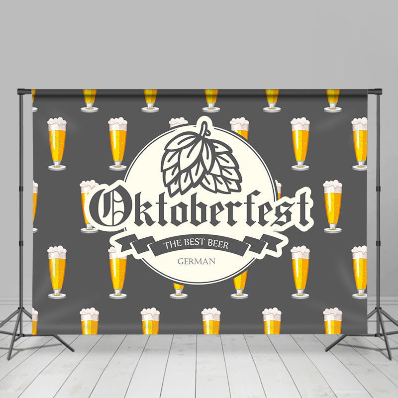 Lofaris Grey The Best Beer German Oktoberfest Party Backdrop