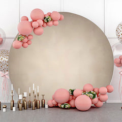 Lofaris Grey White Gradient Round Birthday Party Backdrop