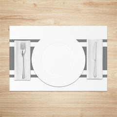 Lofaris Grey White Simple Formal Dinner Set Of 4 Placemats