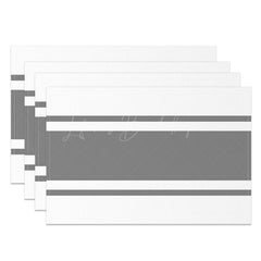 Lofaris Grey White Simple Formal Dinner Set Of 4 Placemats