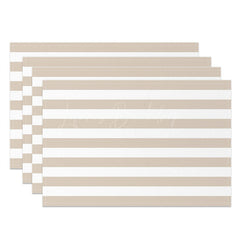 Lofaris Grey White Stripes Set Of 4 Placemats For Dining