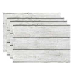 Lofaris Grey Wood Plank Grain Texture Set Of 4 Placemats