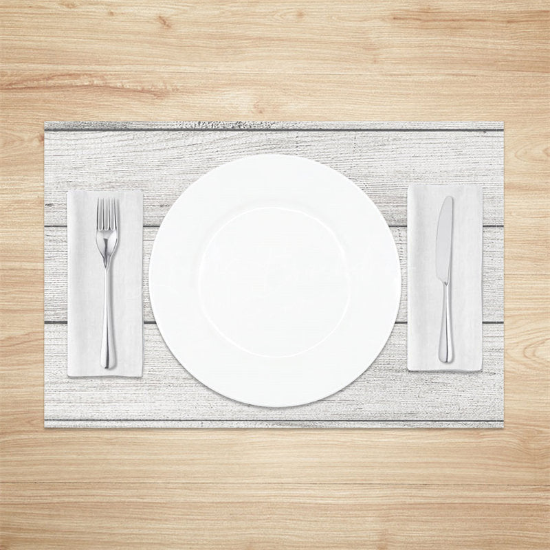 Lofaris Grey Wood Plank Grain Texture Set Of 4 Placemats