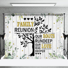 Lofaris Grey Wooden Plant Leaf Tree Family Reunion Backdrop