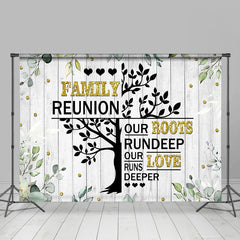 Lofaris Grey Wooden Plant Leaf Tree Family Reunion Backdrop