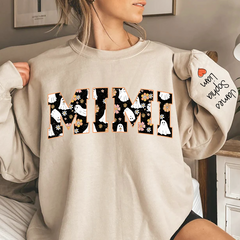 Lofaris Retro Halloween Groovy Mimi And Grandkids Name Sweatshirt