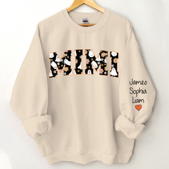 Lofaris Retro Halloween Groovy Mimi And Grandkids Name Sweatshirt