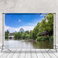 Lofaris Guting Lake Water Boat Mountain Landscape Backdrop