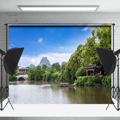 Lofaris Guting Lake Water Boat Mountain Landscape Backdrop