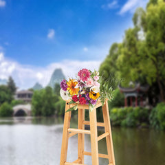 Lofaris Guting Lake Water Boat Mountain Landscape Backdrop