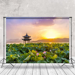 Lofaris Guting Lotus Lake Landscape Photography Backdrop